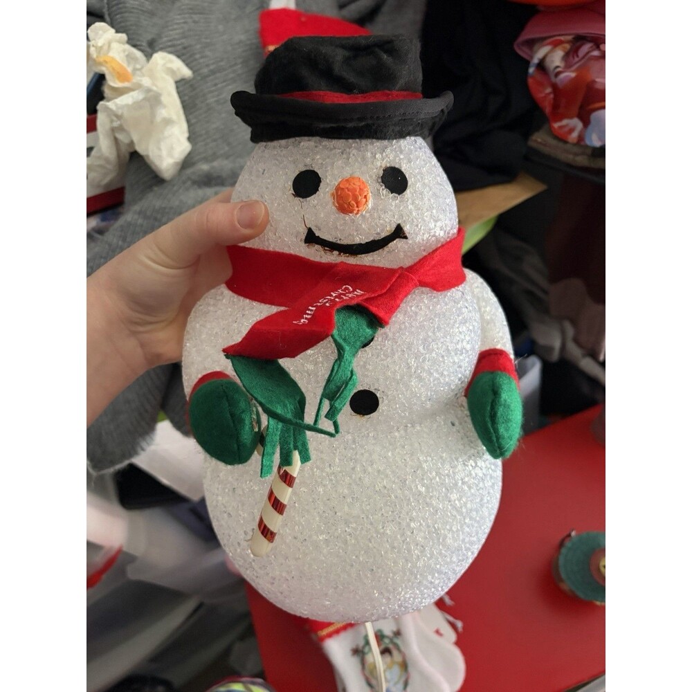Vintage  Lighted Christmas Snowman Melted Popcorn Electric by Seasons